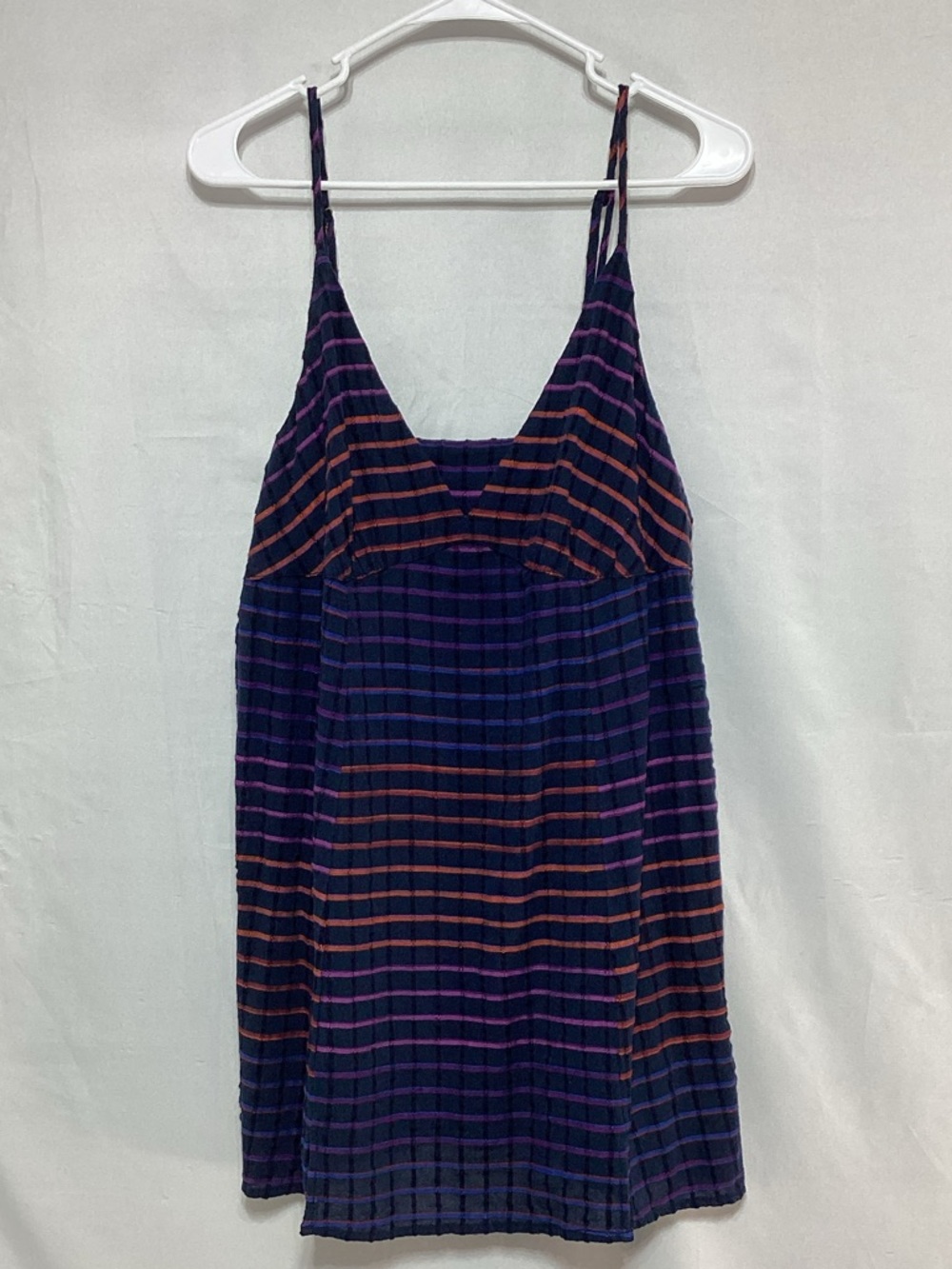 Free People Large Navy, Purple & Rust Striped Tank